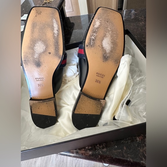 Gucci flats leather black slides mules - Picture 5 of 5
